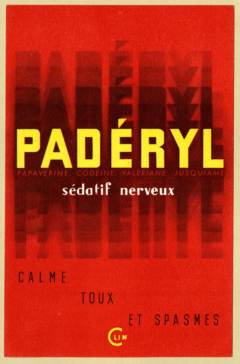 Padéryl by Laboratoires Clin, 1948 — digital art print download