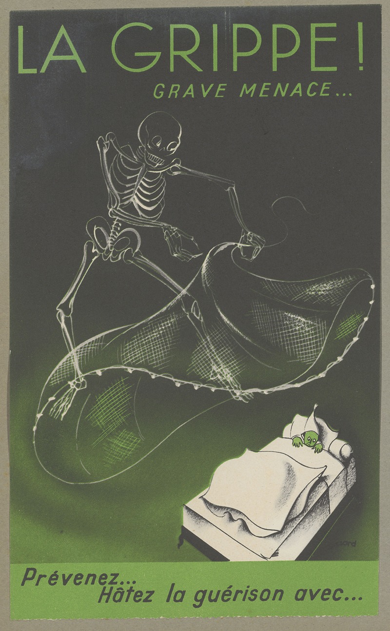 La grippe ! by Laboratoires de la Carnine Lefrancq, 1910-1950 — digital art print download