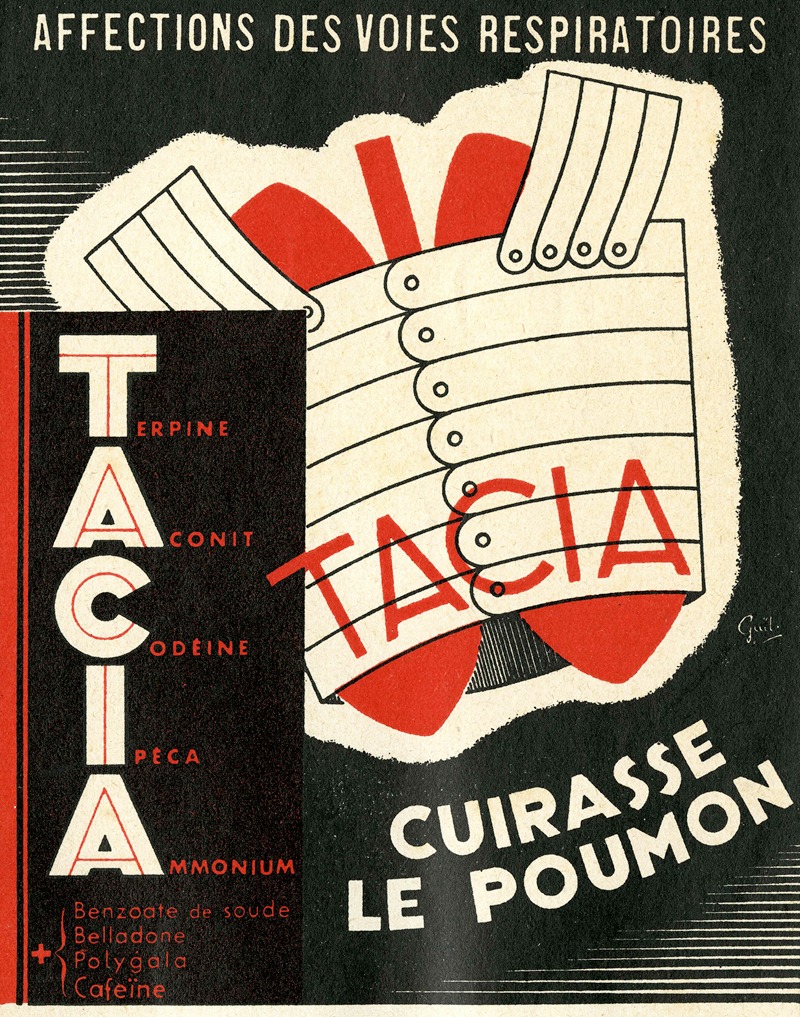 Tacia cuirasse le poumon by Laboratoires de Tacia, 1910-1950 — digital art print download