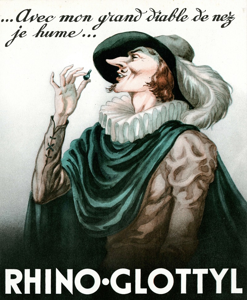 Rhino-Glottyl by Laboratoires Denis, 1910-1950 — digital art print download