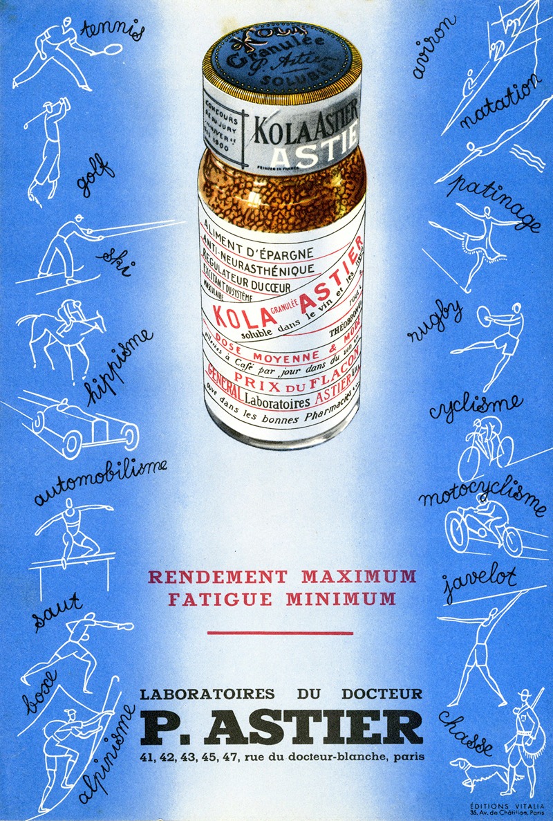 Kola Astier by Laboratoires du docteur P. Astier, 1910-1950 — digital art print download