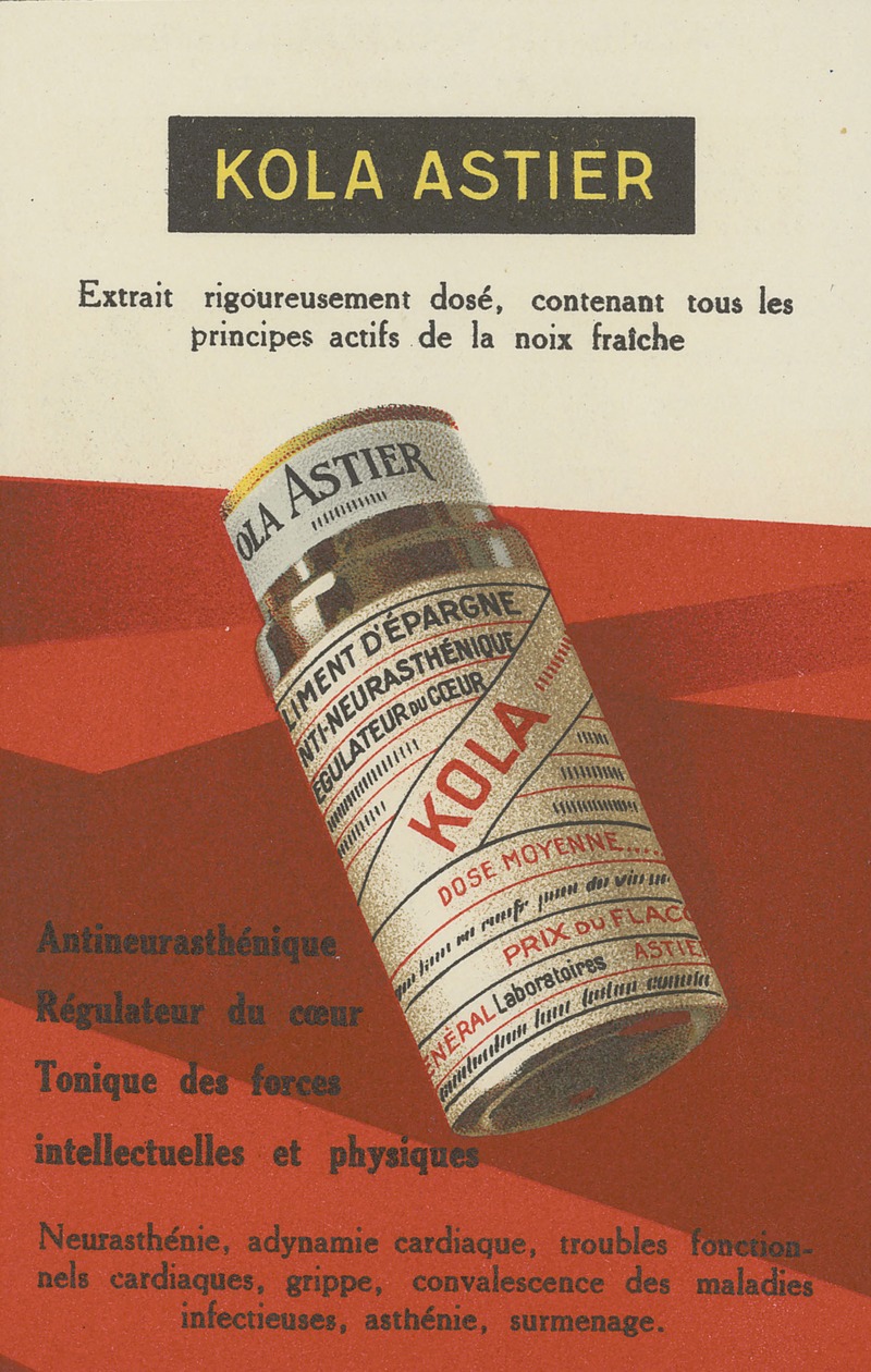 Kola Astier by Laboratoires du docteur P. Astier, 1910-1950 — digital art print download