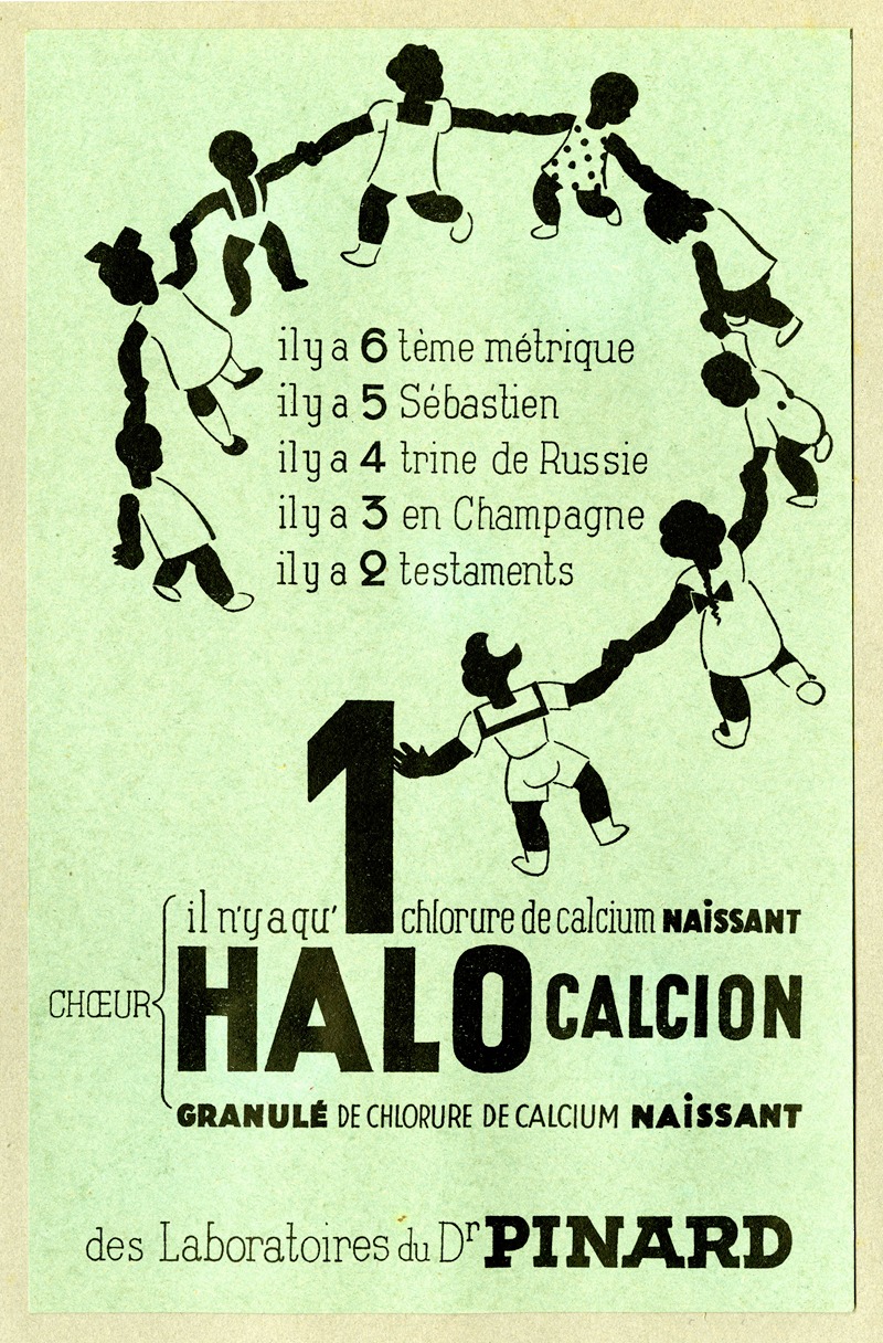 Halo Calcion by Laboratoires du docteur Pinard, 1910-1950 — digital art print download