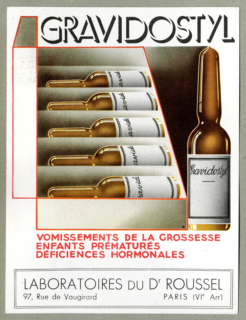 Gravidostyl by Laboratoires du docteur Roussel, 1910-1950 — digital art print download