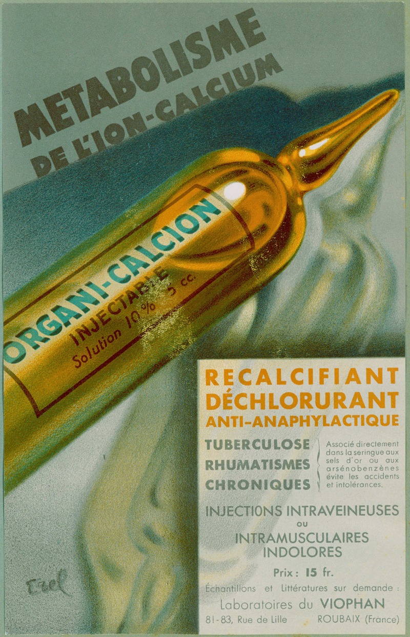 Metabolisme de l'ion-calcium by Laboratoires du Viophan, 1910-1950 — digital art print download