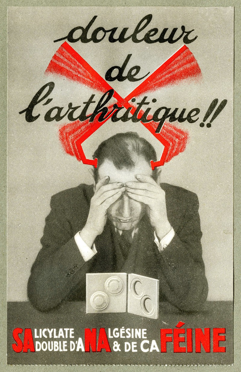 Douleur de l'arthritique !! by Лаборатуар Фурнье, 1910-1950 — digital art print download