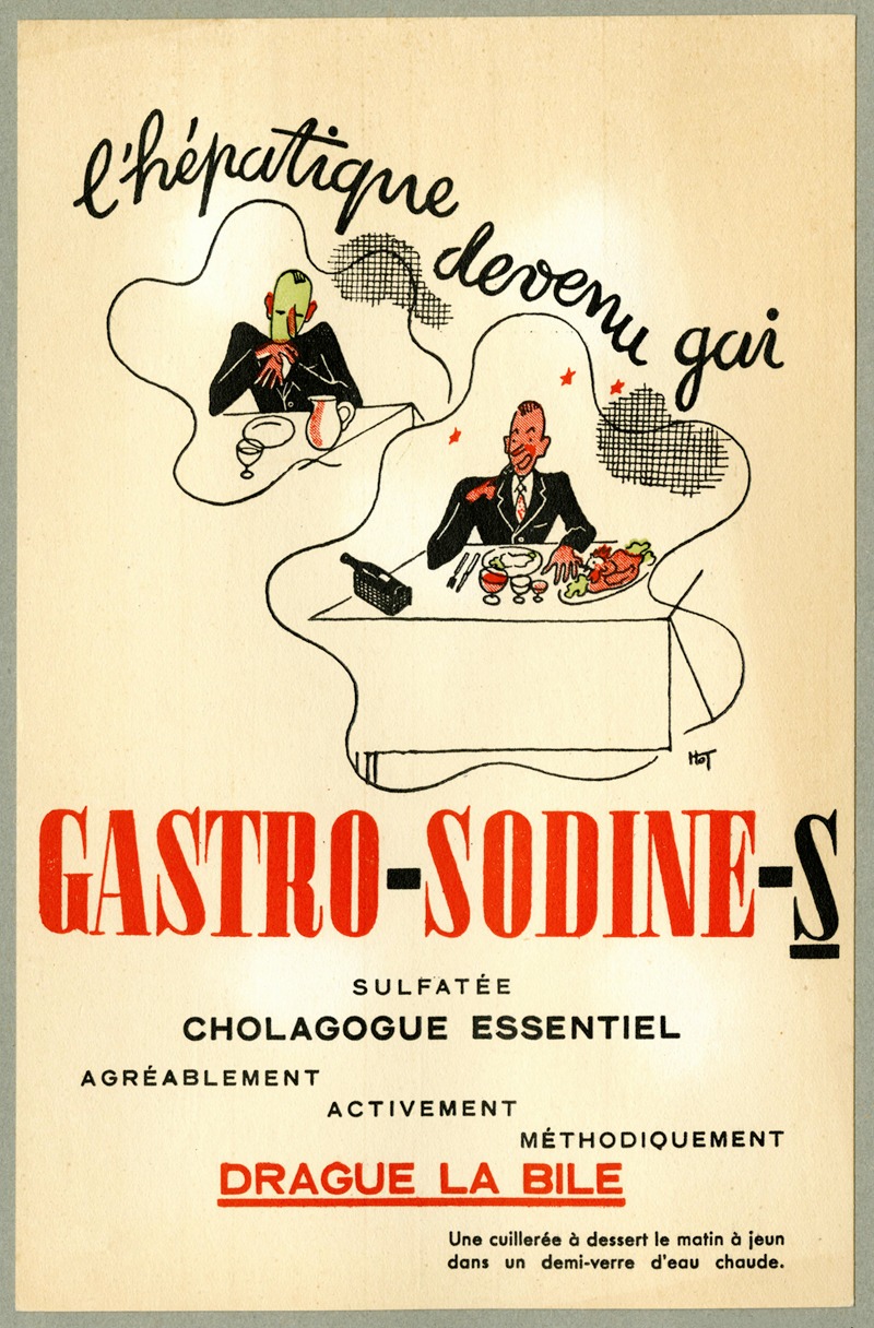Gastro-sodine-s by Laboratoires gastro-entérologiques Odinot, 1910-1950 — digital art print download