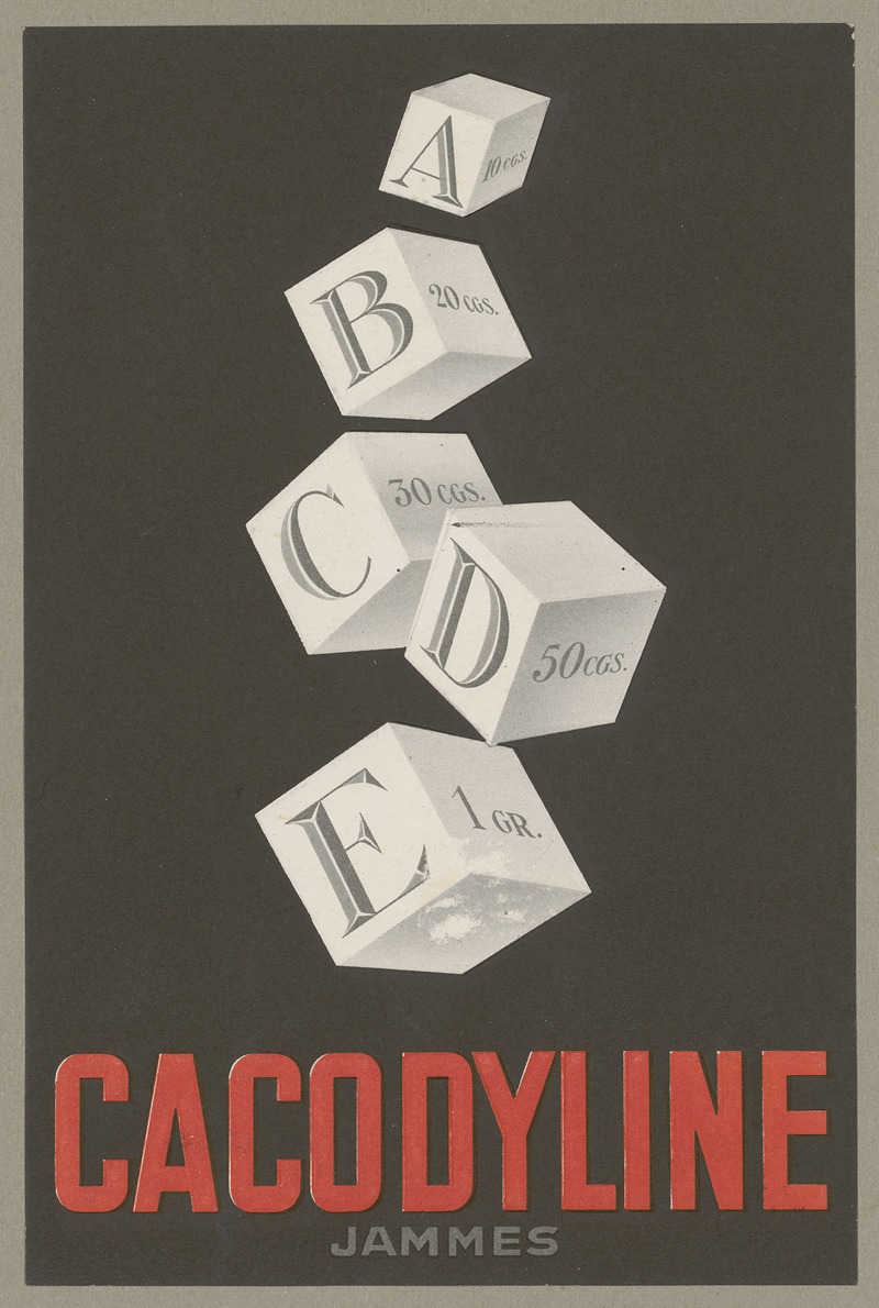 Cacodyline Jammes by Laboratoires James, 1910-1950 — digital art print download