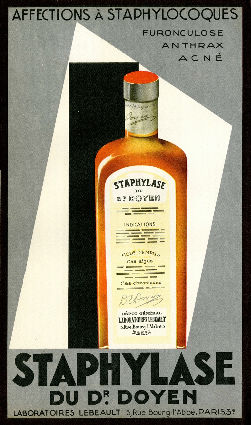 Staphylase by Laboratoires Lebeault, 1910-1950 — digital art print download