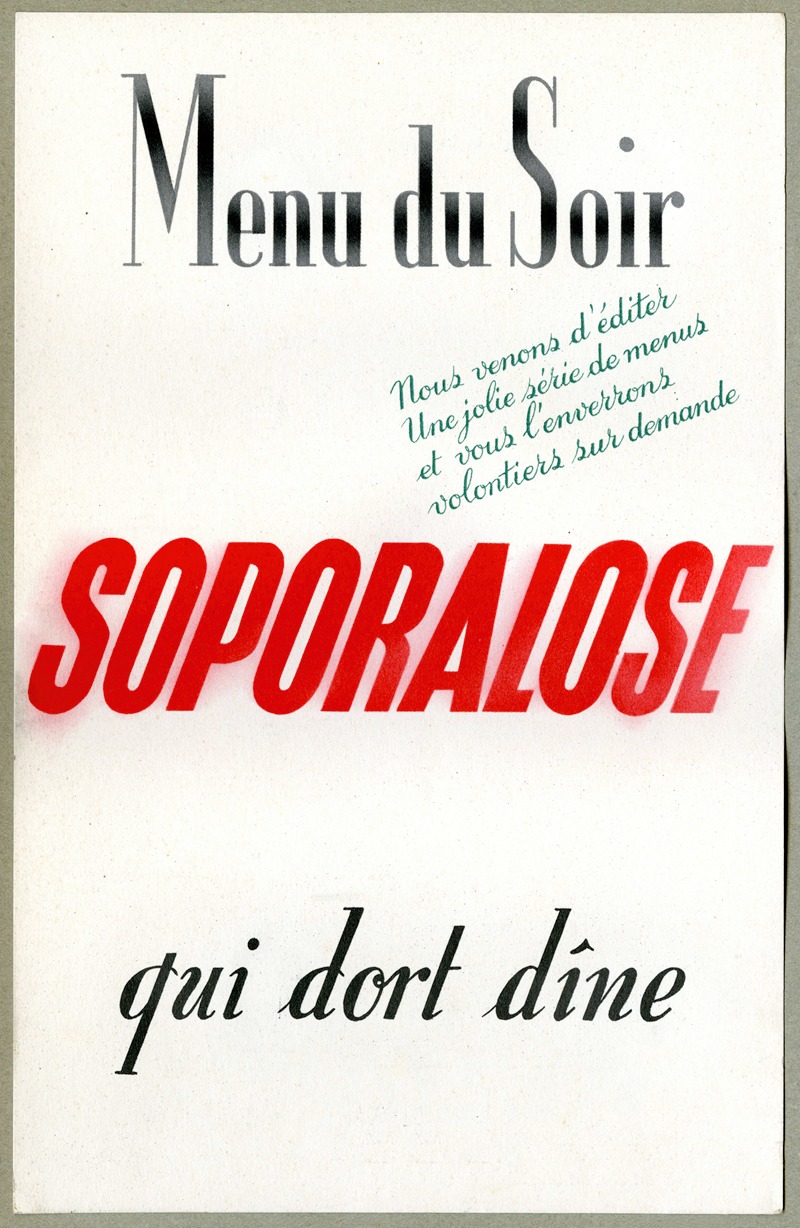 Soporalose by Laboratoires Pointet & Girard, 1937 — digital art print download