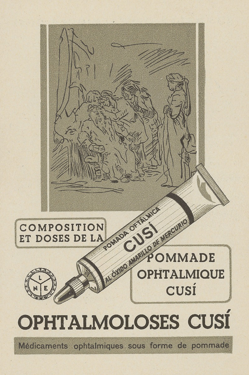 Pommade ophtalmique Cusi by Laboratorios del aorte de Espana, 1910-1950 — digital art print download