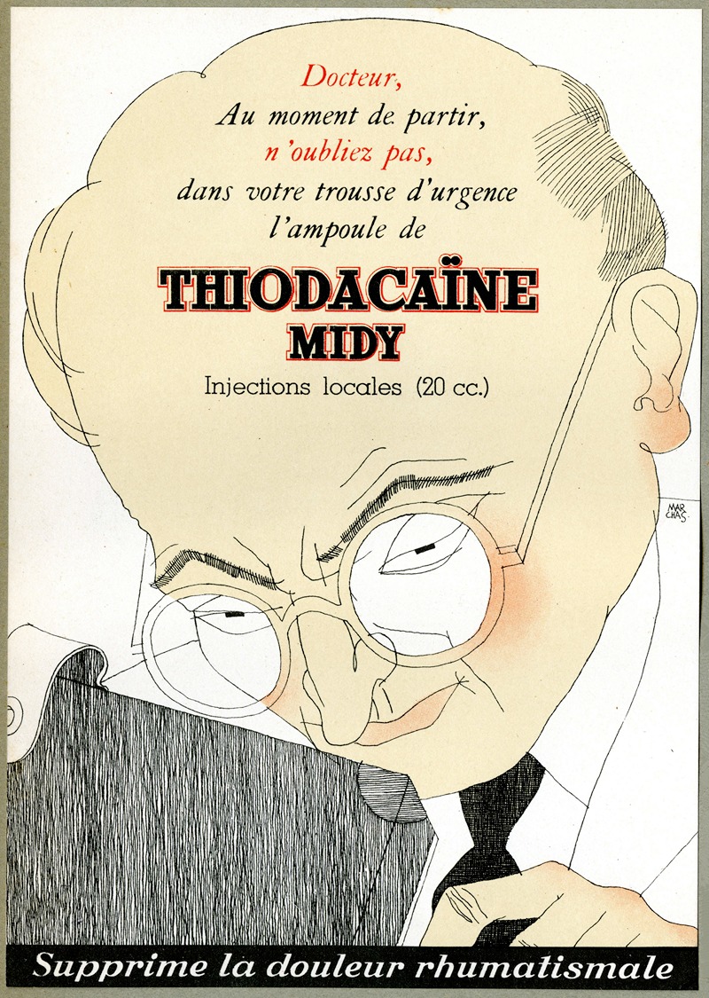 Thiodacaïne Midy by Marchas, 1910-1950 — digital art print download