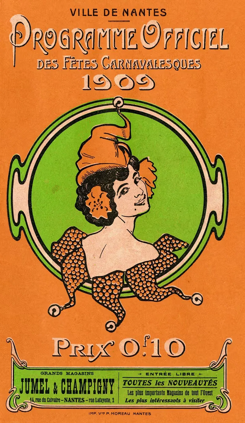Официальная программа карнавальных праздников by Аноним, 1909 — digital art print download