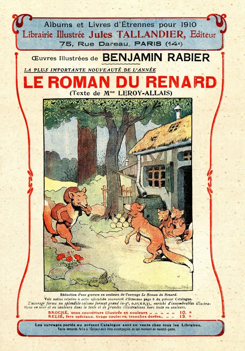 Роман лисы by Бенжамен Рабье, 1910 — digital art print download