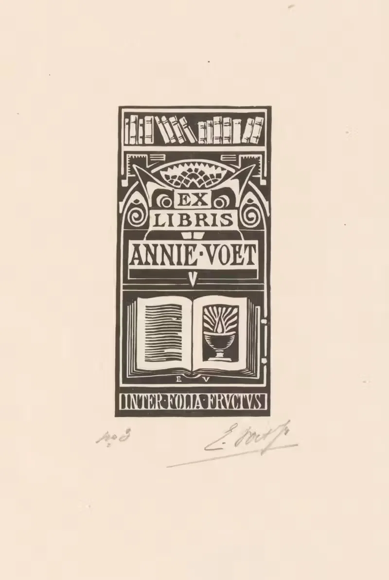 Ex libris van Annie Voet by Elias Voet jr. — digital art print download