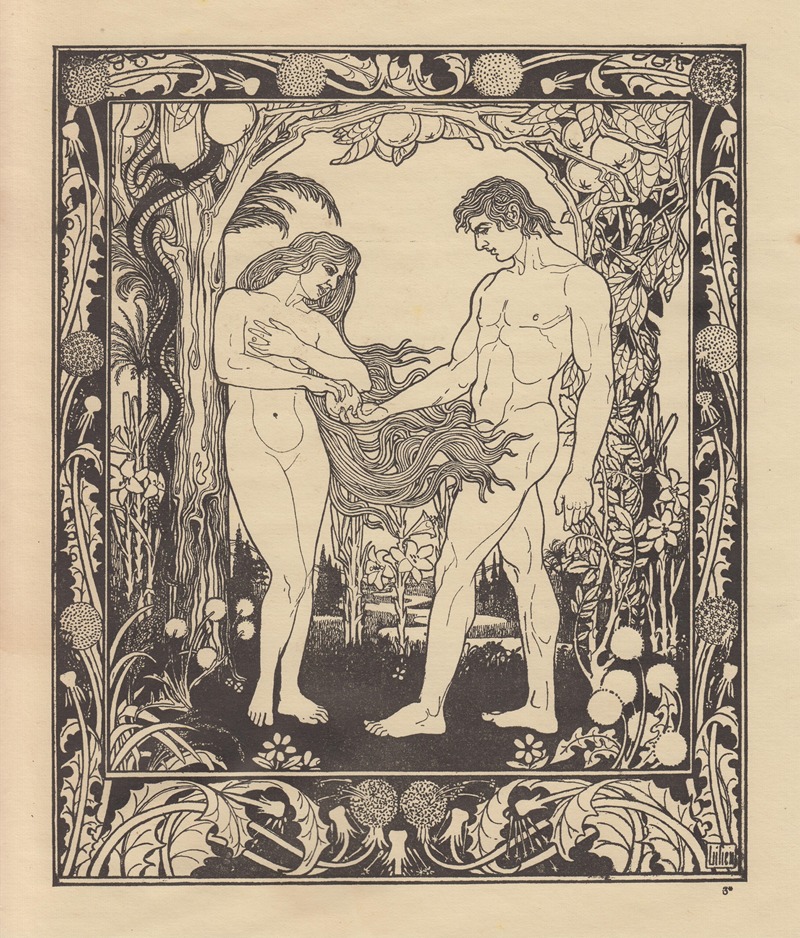 Adam and Eve by Эфраим Моисеевич Лилиен — digital art print download