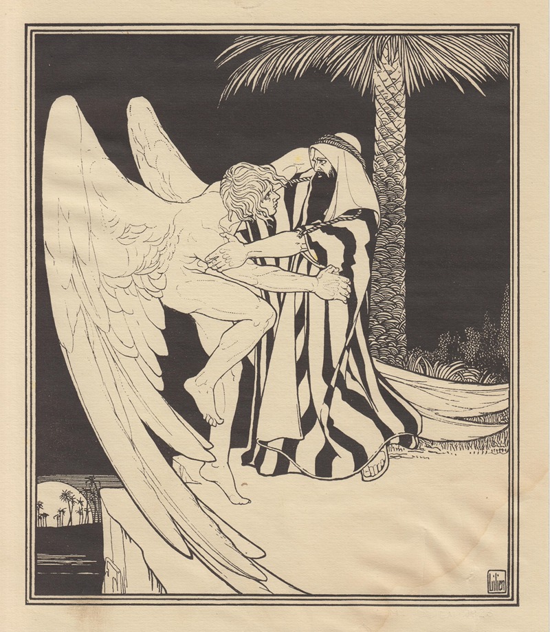 Jacob and the angel by Эфраим Моисеевич Лилиен — digital art print download