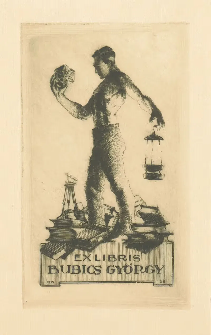 Ex libris van György Bubics by Kornél Révész, 1935 — digital art print download