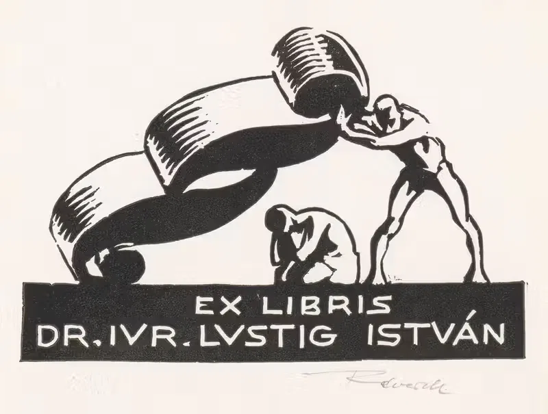 Экслибрис Иштвана Лустига by Корнел Ревеш, 1934 — digital art print download
