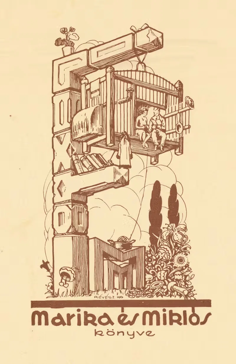 Экслибрис Марики и Миклоша by Корнел Ревеш, 1931 — digital art print download