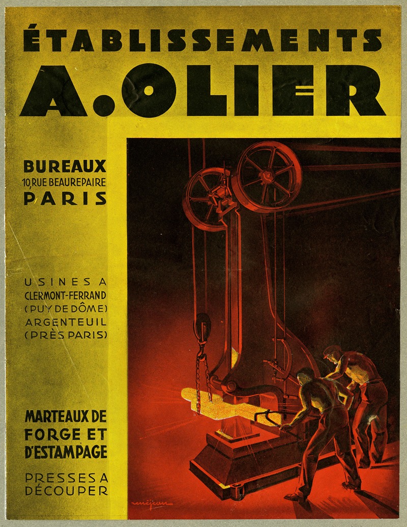 Marteaux de forge et d'estampage, presses à découper by Méjean — digital art print download