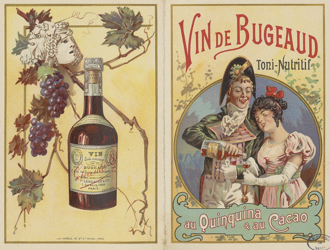 Vin de Bugeaud by P. Lebeault & Cie — digital art print download