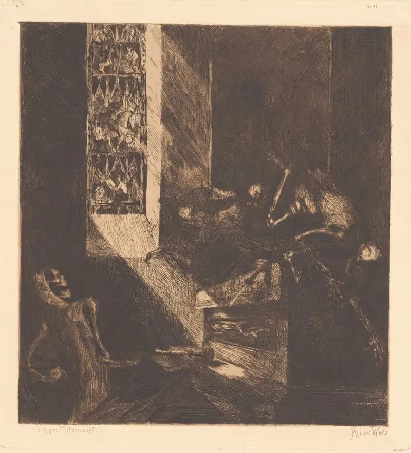 Spuck um Mitternacht by Albert Welti, 1888 — digital art print download