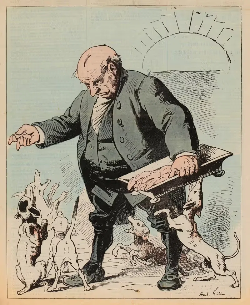 Langues aux chiens by André Gill, 1875 — digital art print download