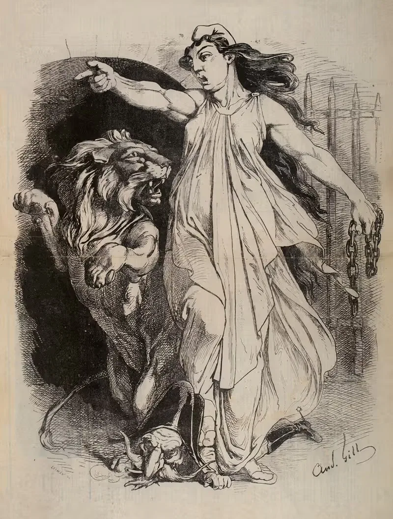 Пробуждение льва by Андре Жилл, 1870 — digital art print download