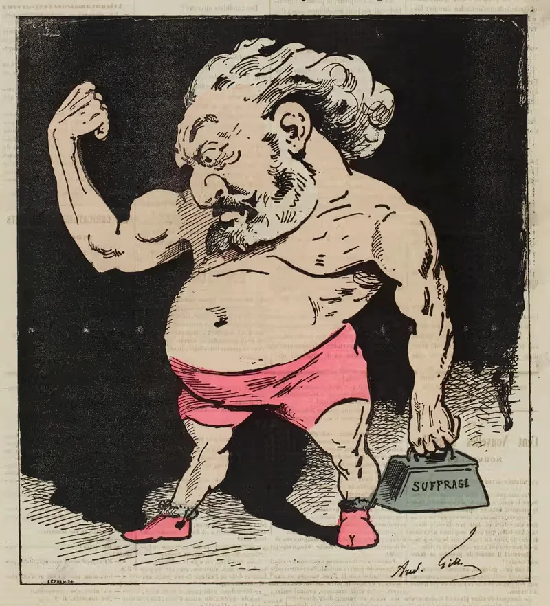 Mollirais-tu mon vieux biceps — André Gill