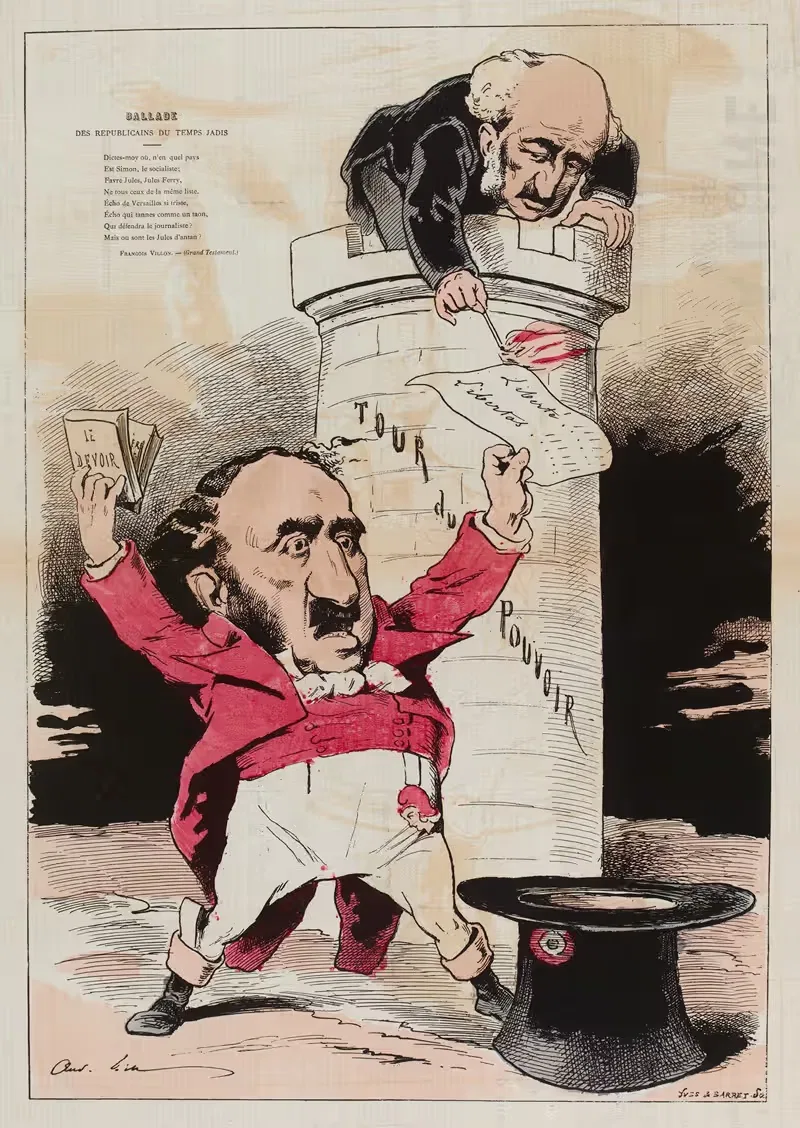 Simon du jour, Simon d'antan by André Gill, 1877 — digital art print download