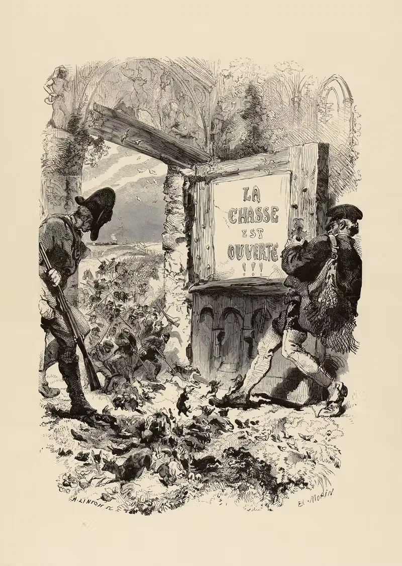 La chasse est ouverte by Edmond Morin, 1871 — digital art print download