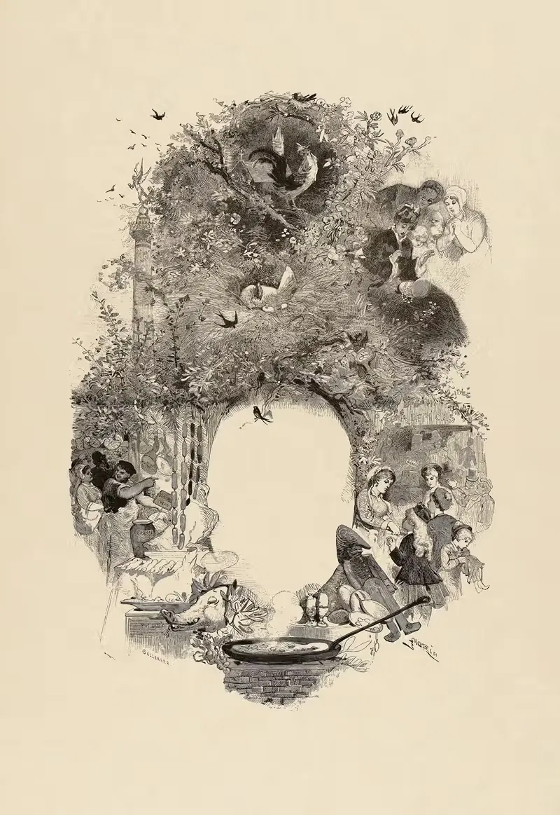 Гастрономические месяцы Апрель by Эдмон Мори, 1877 — digital art print download