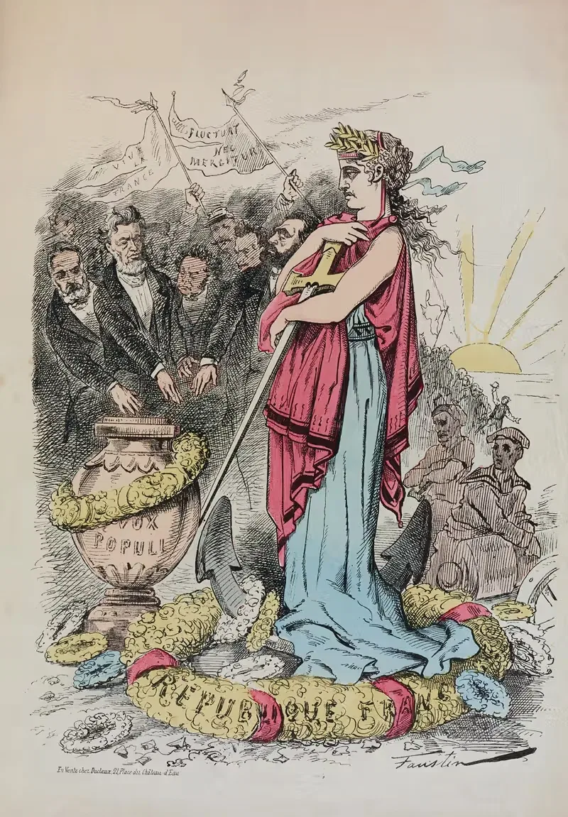 Les élections en 1871 by Faustin Betbeder, 1871 — digital art print download