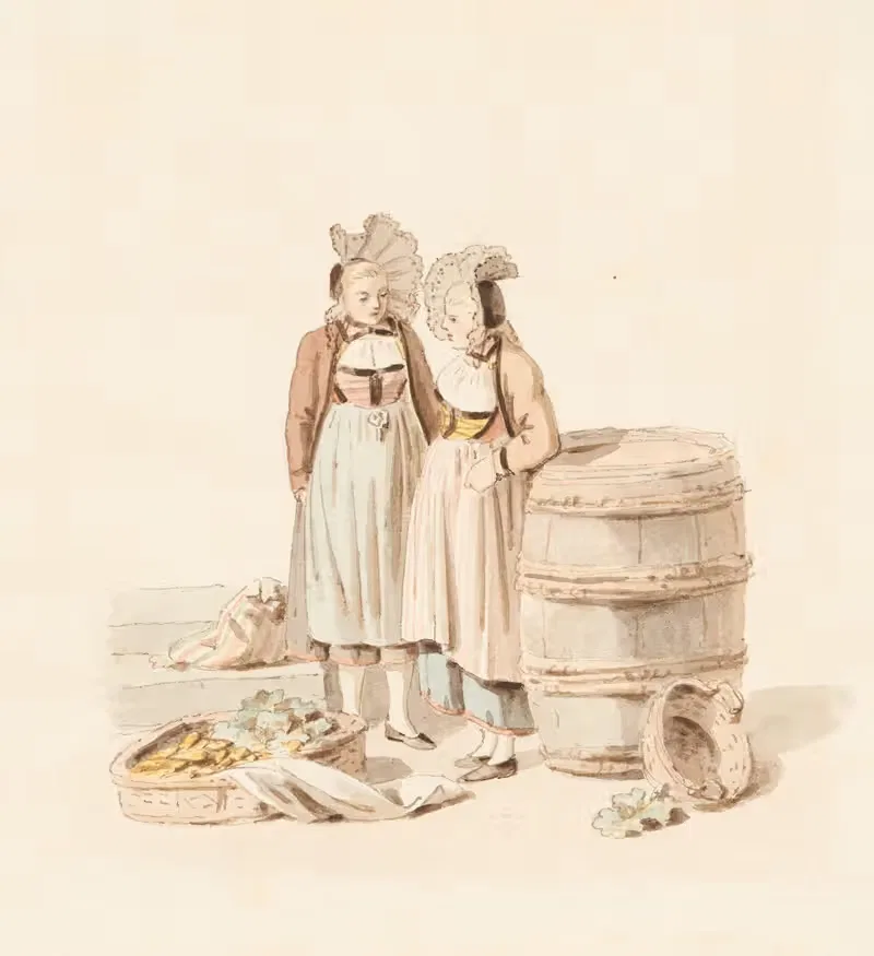 Zwei Mädchen auf dem Markt in Bern — Franz Niklaus König