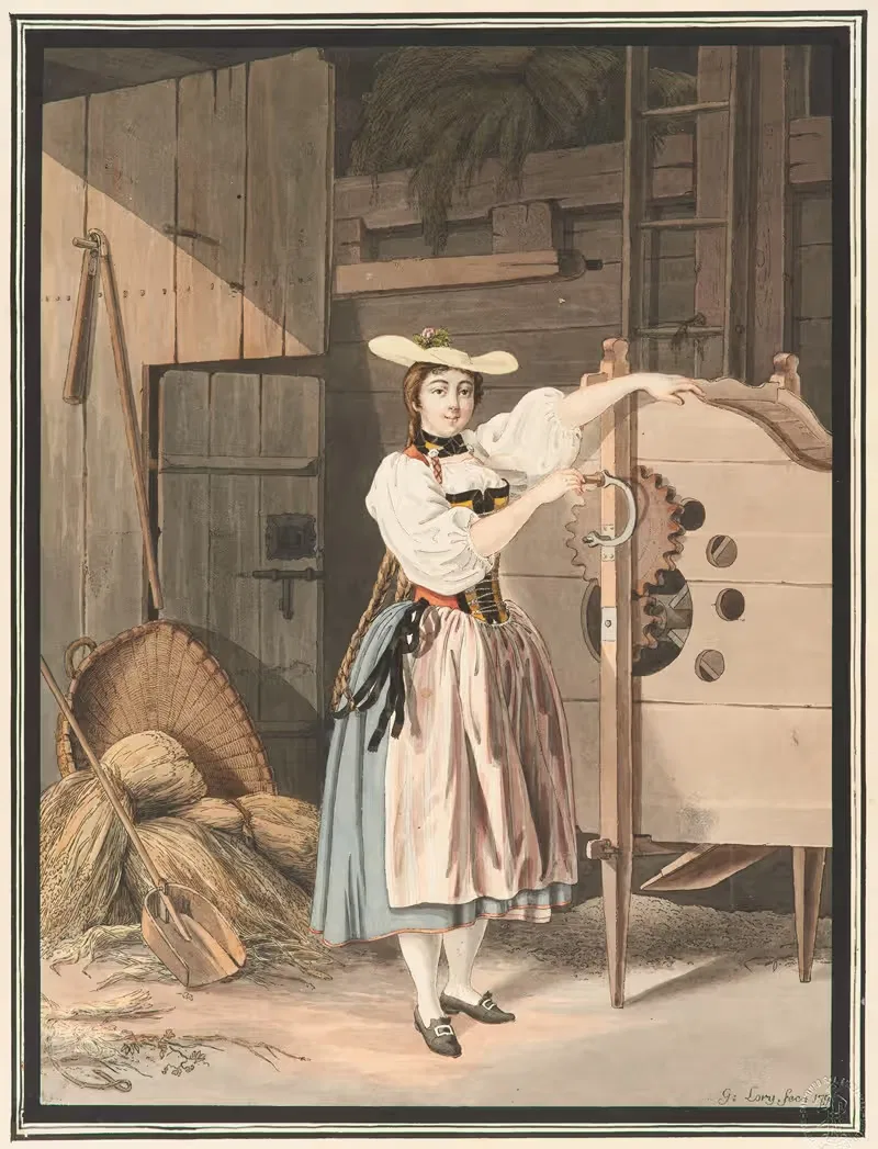 Трудолюбивая крестьянка кантона Берн by Габриэль Лори старший, 1791 - 1794 — digital art print download