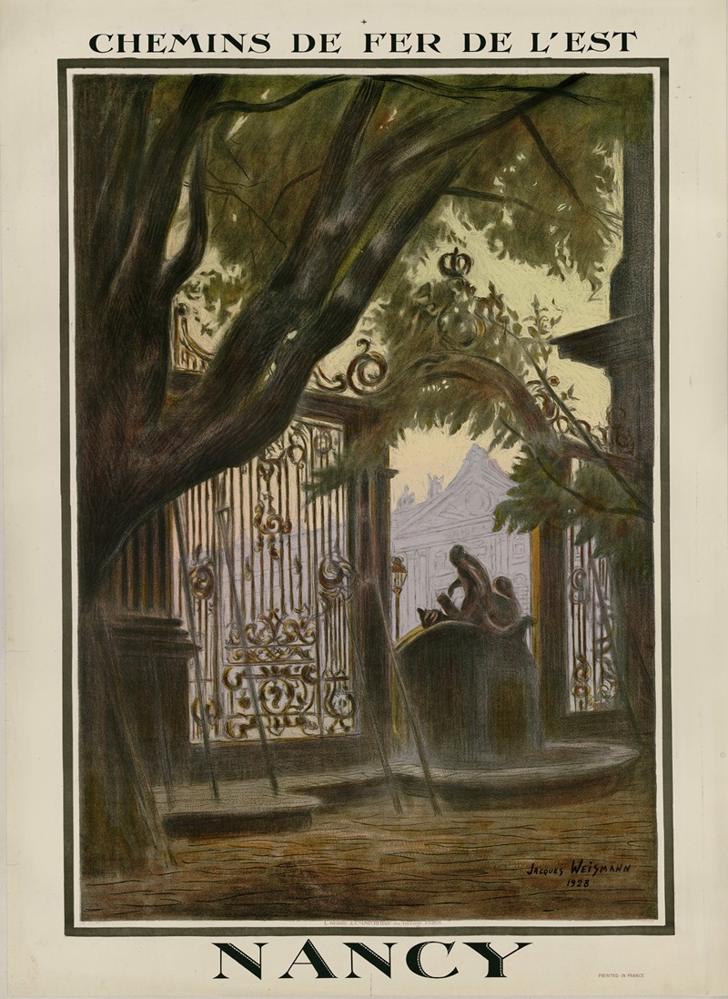 Chemins de Fer de l'Est ; Nancy by Jacques Weismann, 1928 — digital art print download