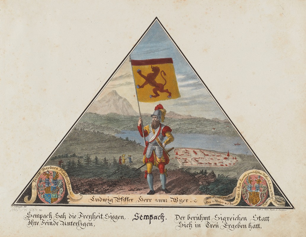 Sempach by Jakob Schwegler, 1828 — digital art print download