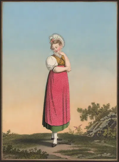 Анна на стене, из города Швиц by Жан Эммануэль Лоше, 1825-1830 — digital art print download