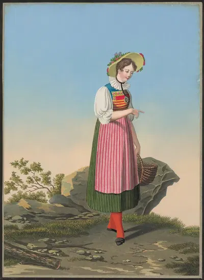Мадлен Лашер, Де Буонас в кантоне Цуг by Жан Эммануэль Лоше, 1825-1830 — digital art print download