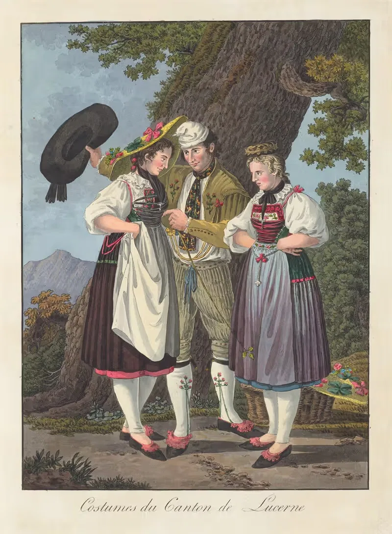 Костюмы кантона Люцерн by Жозеф Рейнхарт, 1808 — digital art print download