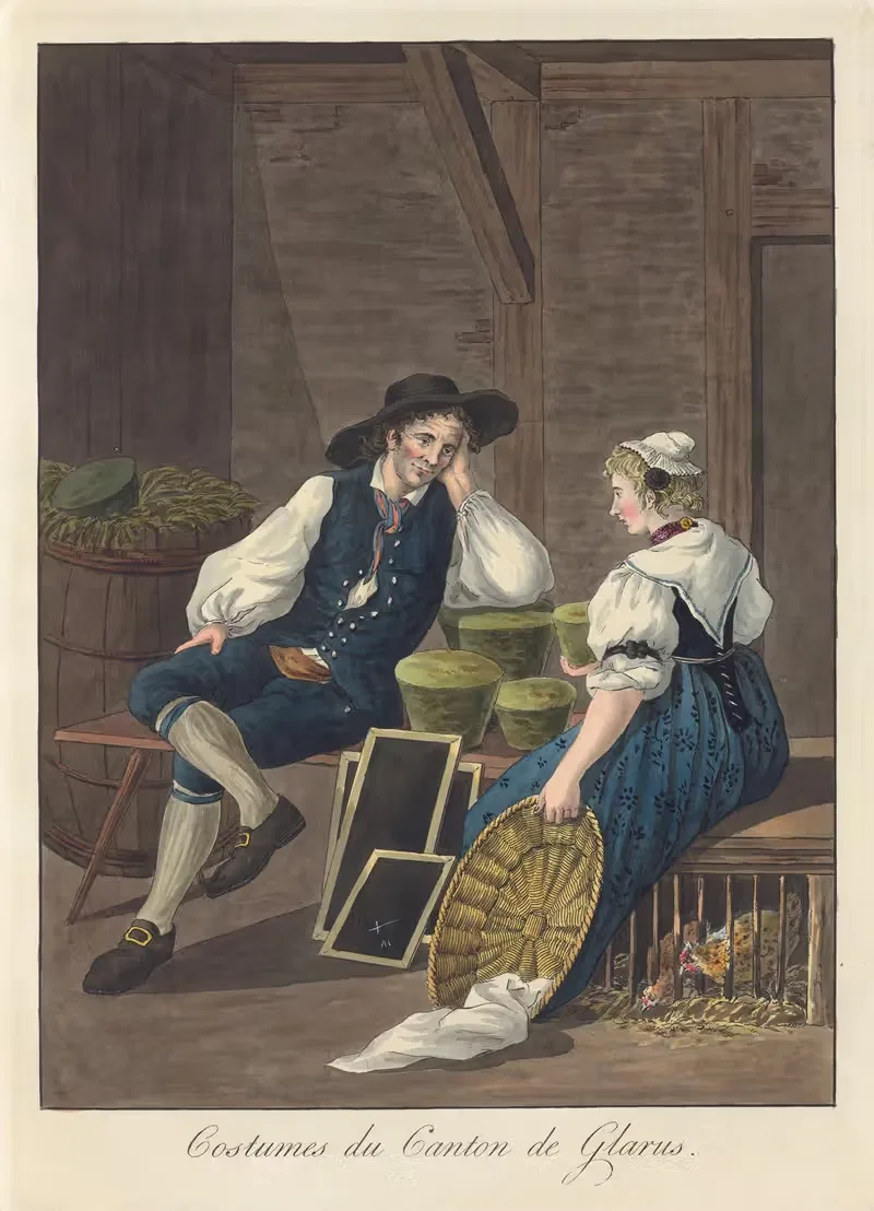 Костюмы кантона Гларус by Жозеф Рейнхарт, 1808 — digital art print download