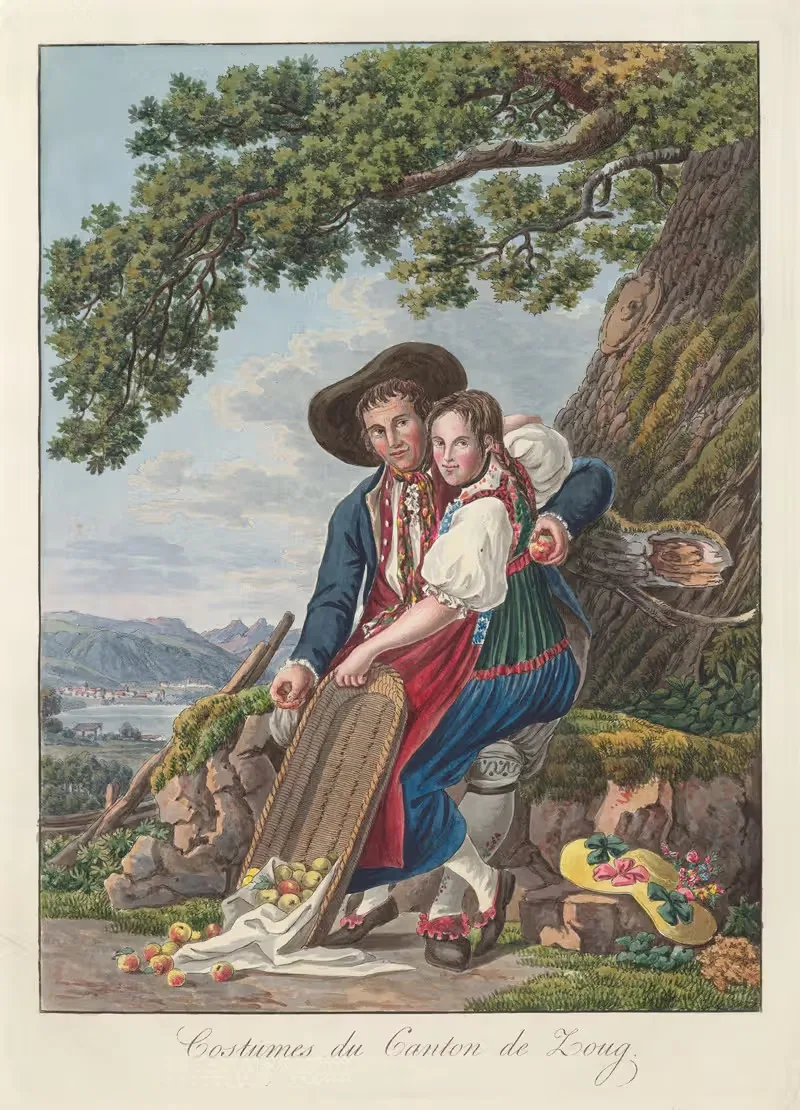 Костюм кантона Цуг by Жозеф Рейнхарт, 1808 — digital art print download