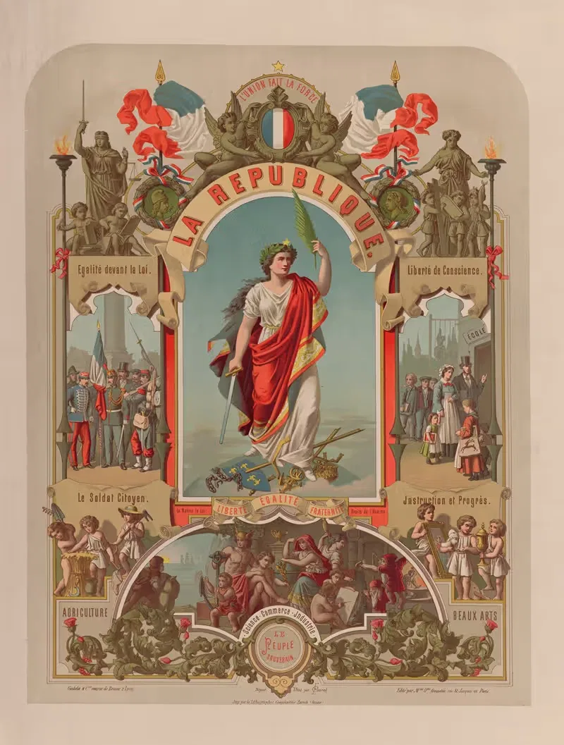 La République Le peuple souverain by L. Conrad, 1856 — digital art print download