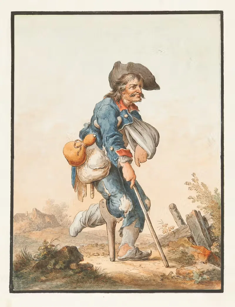 Нищий с деревянной ногой by Марквард Вохер, 1780 — digital art print download