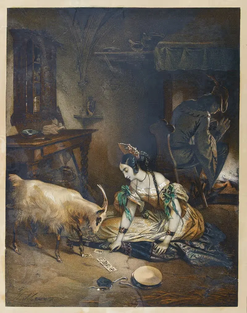 Эсмеральда и Грингор by Николя Эсташ Маурен, 1834 — digital art print download