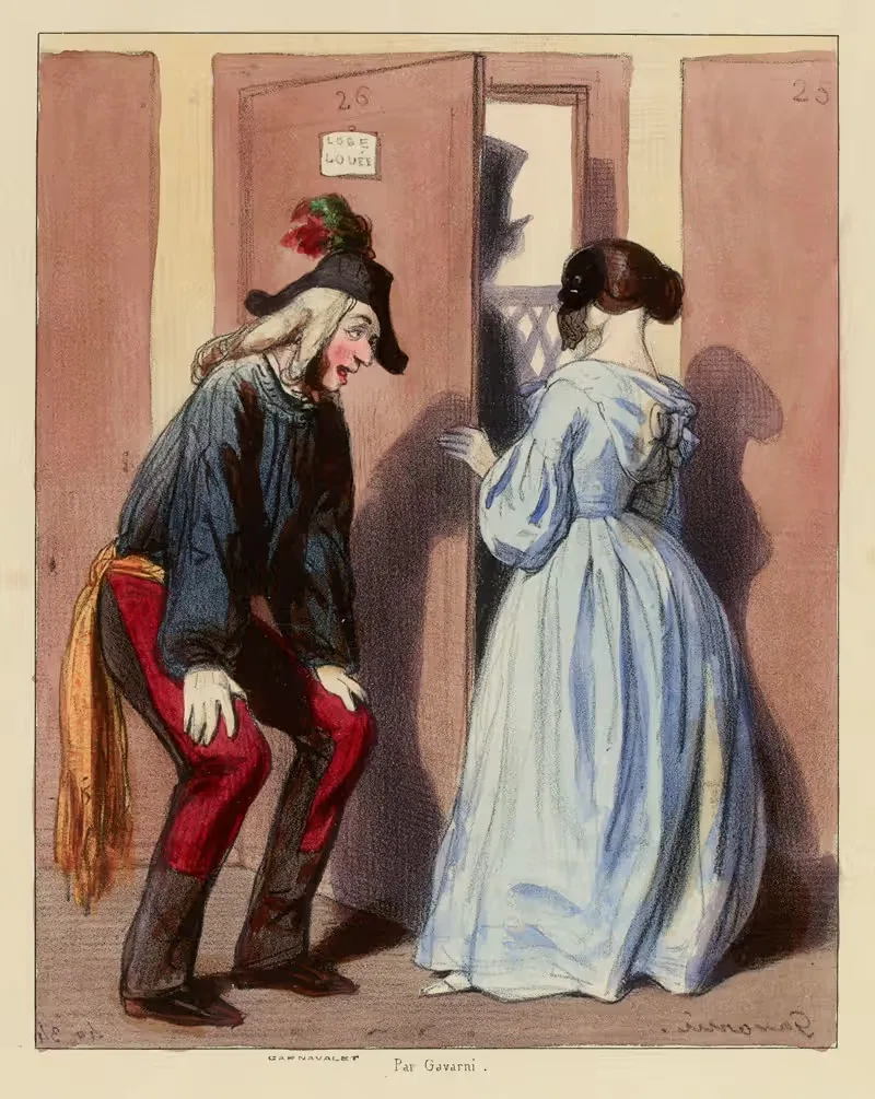 C'est comme ça que tu les intrigues. Merci by Paul Gavarni, 1840 — digital art print download