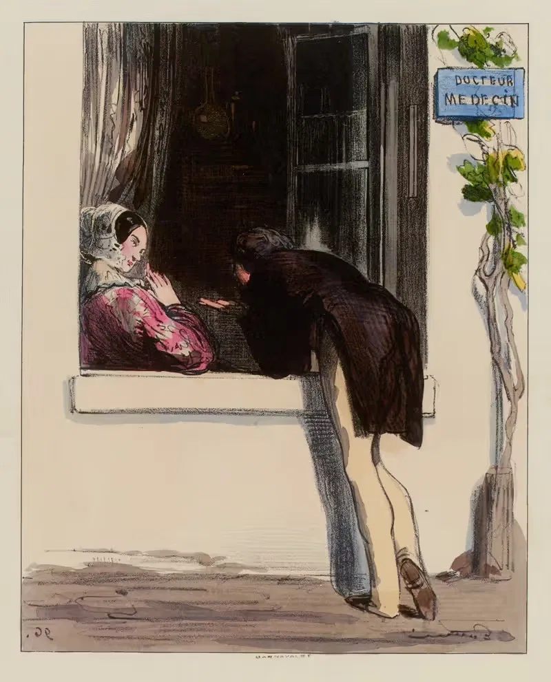 Он изучает свою медицину by Поль Гаварни, 1839-1841 — digital art print download