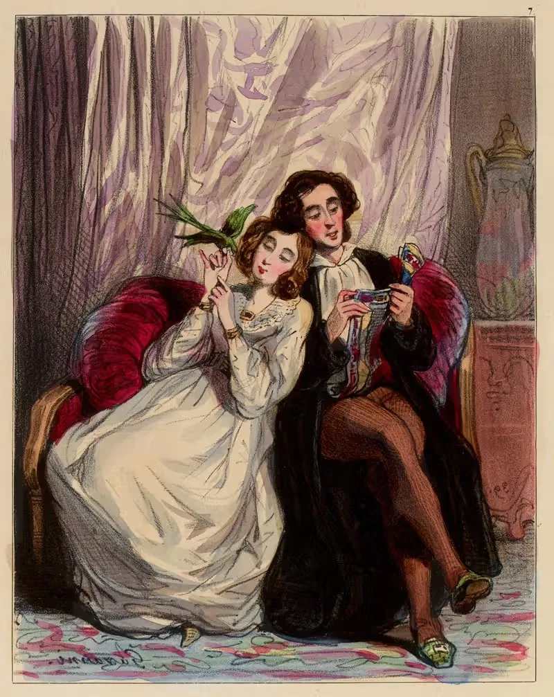 La lune de miel by Paul Gavarni, 1839 — digital art print download