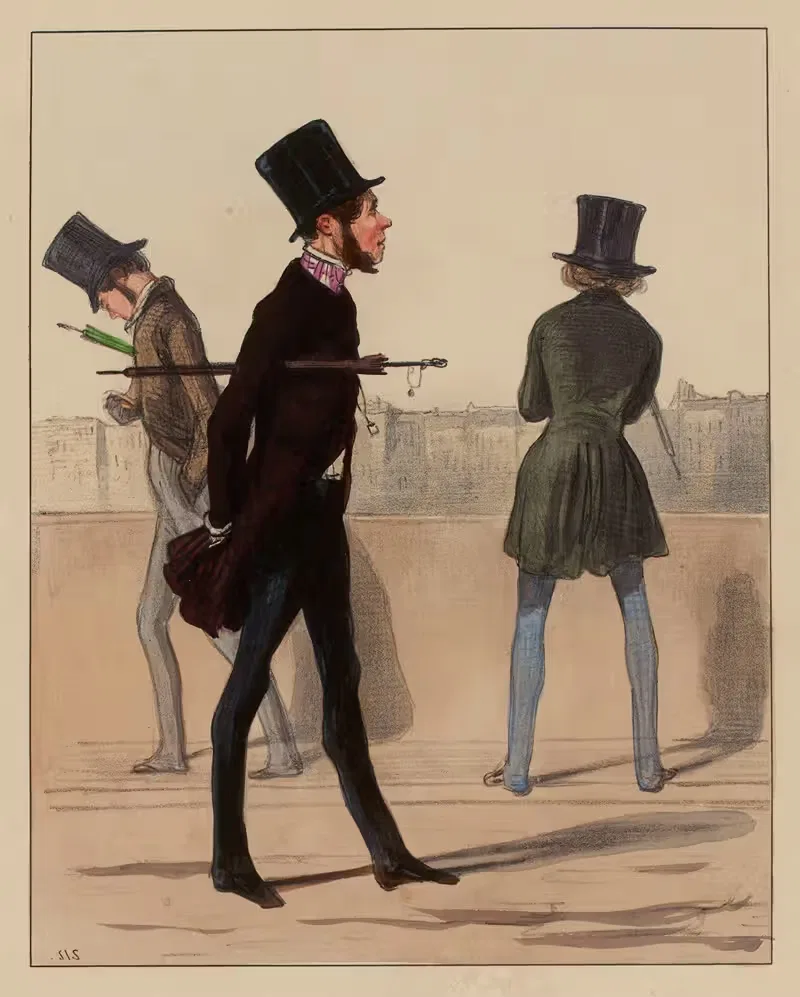 Четыре господина и Августин by Поль Гаварни, 1840 — digital art print download